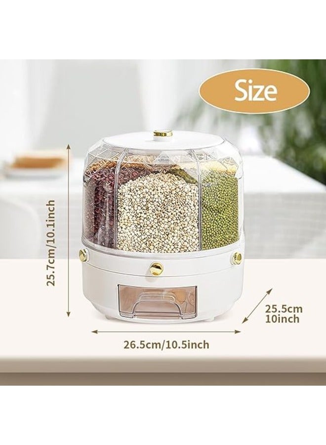 otating Food Dispenser Travel Bucket Rice Storage Tank Sealed Grain Container Storage Box - Image 5