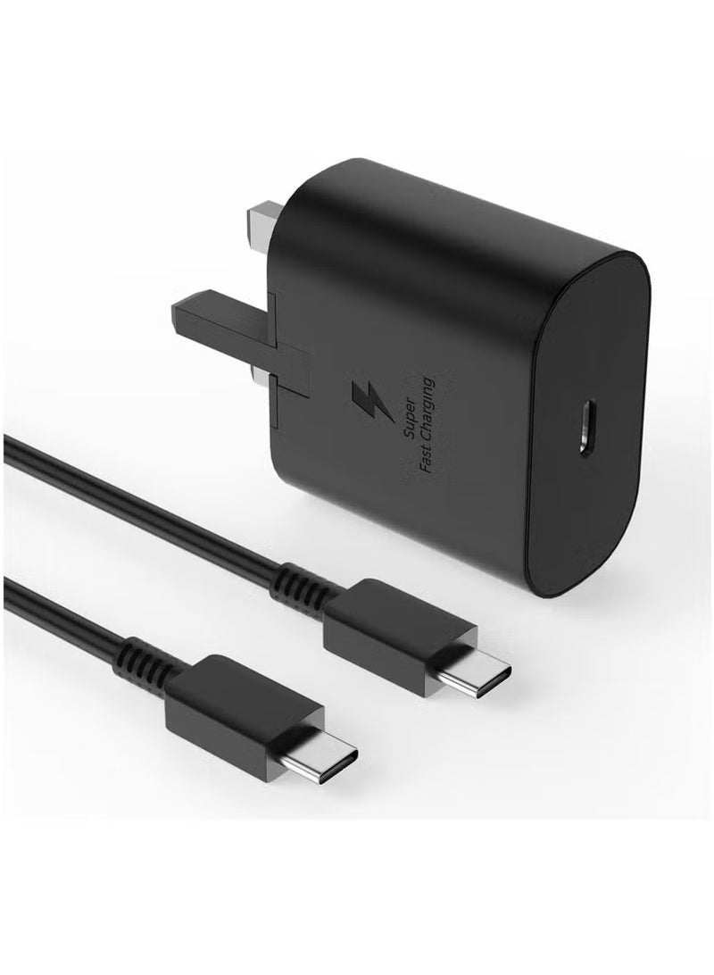 vesus 45W USB C Super Fast Charging PD Charger with 1 m Cable - Compatible with S25 S24 S23 S22 S21 S20 Ultra, S24+ S23+ S22+ S21+, A53, A15, A54, Fold, Flip - Type C Power Adapter, - Image 1