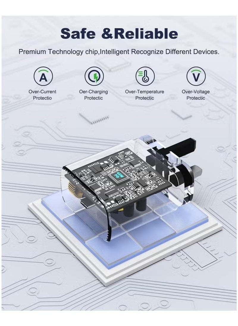 vesus 45W USB C Super Fast Charging PD Charger with 1 m Cable - Compatible with S25 S24 S23 S22 S21 S20 Ultra, S24+ S23+ S22+ S21+, A53, A15, A54, Fold, Flip - Type C Power Adapter, - Image 2