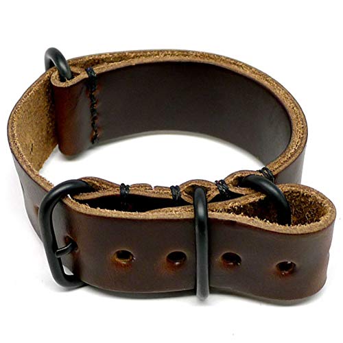 Da Luca Military Watch Strap - Brown Chromexcel (PVD Buckle) : 24mm - Image 1
