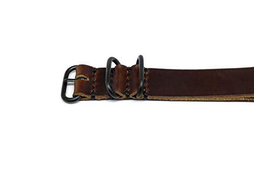 Da Luca Military Watch Strap - Brown Chromexcel (PVD Buckle) : 24mm - Image 4