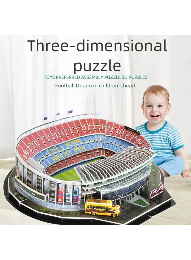 3D Jigsaw Puzzle World Cup Football Stadium Construction Stadium Model Children's DIY Puzzle Toy-Color:Grand Paris-Prince Of France - Image 4