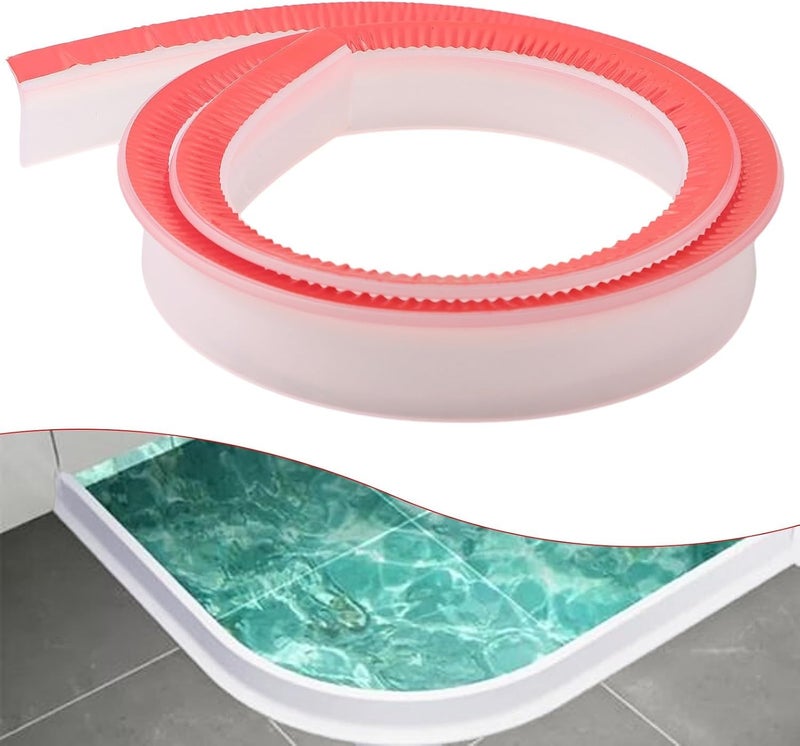 Silicone Shower Door Bottom Seal Flexible Dry Wet Shower Water Guard, Self-Adhesive Bathroom Floor Dam To Prevent Leaks In Curbless Showers & Bathtubs, 30Mm Height(Transparent 100cm) - Image 4