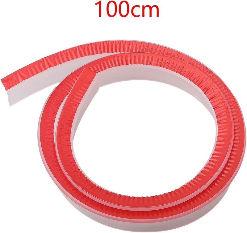 Silicone Shower Door Bottom Seal Flexible Dry Wet Shower Water Guard, Self-Adhesive Bathroom Floor Dam To Prevent Leaks In Curbless Showers & Bathtubs, 30Mm Height(Transparent 100cm) - Image 2