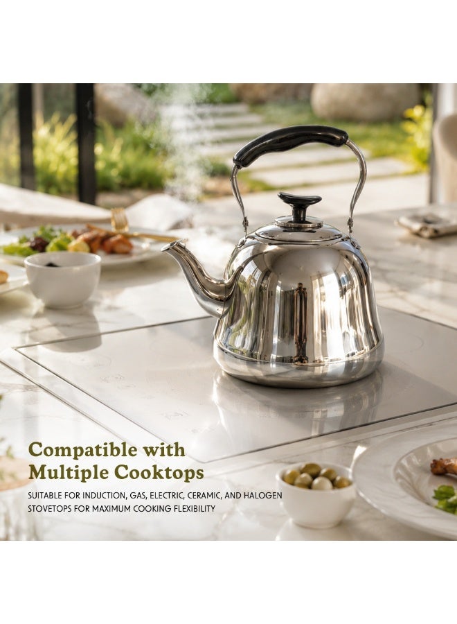 Beram Stainless Steel Tea Kettle with Infuser, Whistling Teapot, 2 Liters, Stovetop Safe, Whistling, Heat and Cold Resistant, Tea Strainers - Image 3