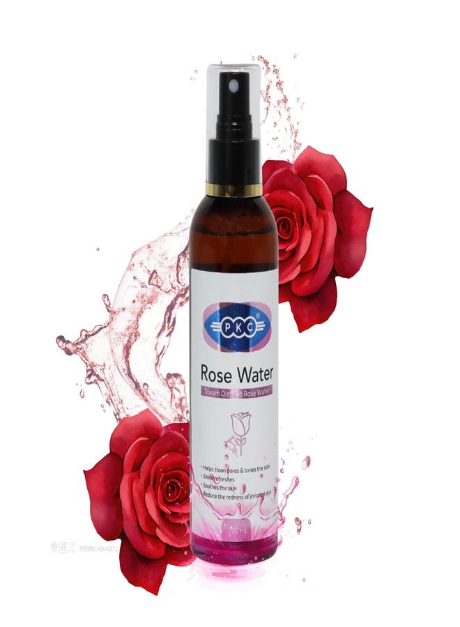PKC 100% Pure Rose Water | High Grade Steam Distilled Roses |Clean & Tones Skin| Balance Skin PH Level | For All Skin Types - Image 1