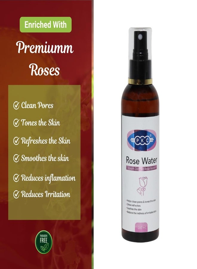 PKC 100% Pure Rose Water | High Grade Steam Distilled Roses |Clean & Tones Skin| Balance Skin PH Level | For All Skin Types - Image 2