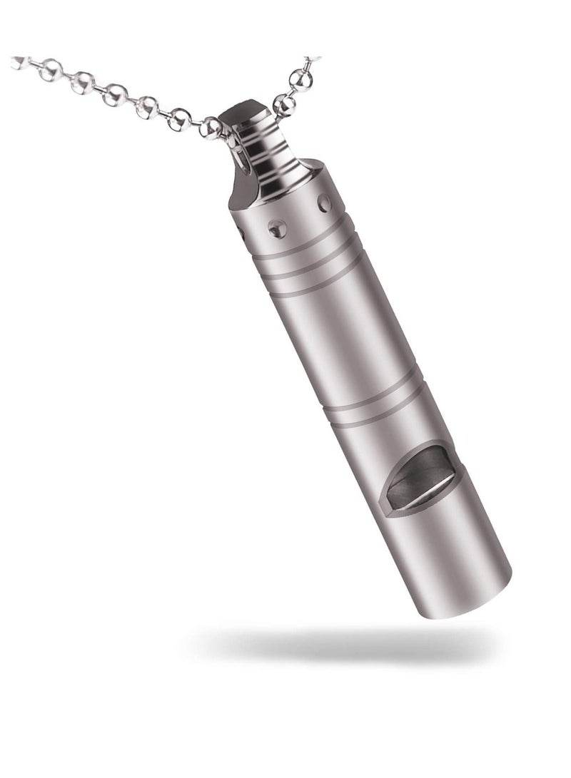 Captaintech Whistle Emergency, Titanium Whistle Necklace Keychain Loud up to 120db, Emergency Survival Whistles for Kids Women Men, Made of Titanium Alloy, Lightweight, Safety Whistles for Camping Hiking - Image 1