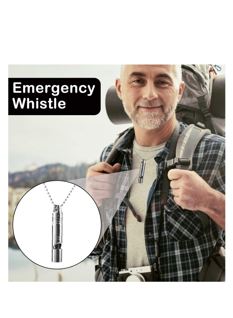 Captaintech Whistle Emergency, Titanium Whistle Necklace Keychain Loud up to 120db, Emergency Survival Whistles for Kids Women Men, Made of Titanium Alloy, Lightweight, Safety Whistles for Camping Hiking - Image 2