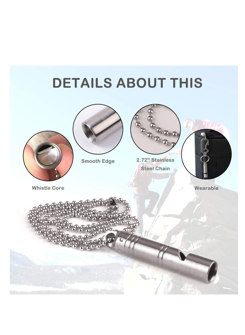 Captaintech Whistle Emergency, Titanium Whistle Necklace Keychain Loud up to 120db, Emergency Survival Whistles for Kids Women Men, Made of Titanium Alloy, Lightweight, Safety Whistles for Camping Hiking - Image 5