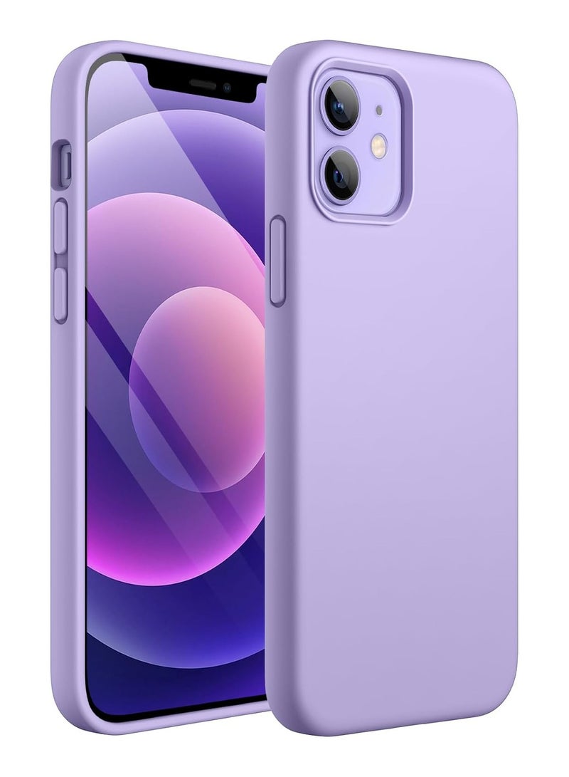 ACLIX Silicone Case Compatible with iPhone 12/12 Pro, Slim Liquid Silicone, Layers of Soft Gel Rubber Shockproof, Protective Phone Case Cover with TPU Lining (Light Purple) - Image 1