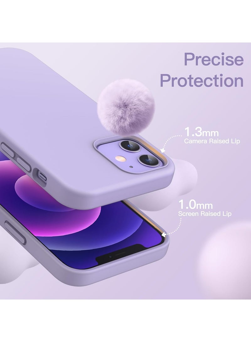 ACLIX Silicone Case Compatible with iPhone 12/12 Pro, Slim Liquid Silicone, Layers of Soft Gel Rubber Shockproof, Protective Phone Case Cover with TPU Lining (Light Purple) - Image 4