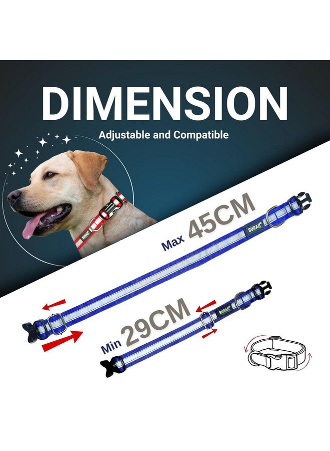 BURAQ Pets 2 Pcs Reflective Dog Collar, Feautures With Adjustable & Durable, Nylon Dog Belt, Heavy Metal D Ring & Strong Breakaway Buckle, For Dogs (Multicolor) - Image 5