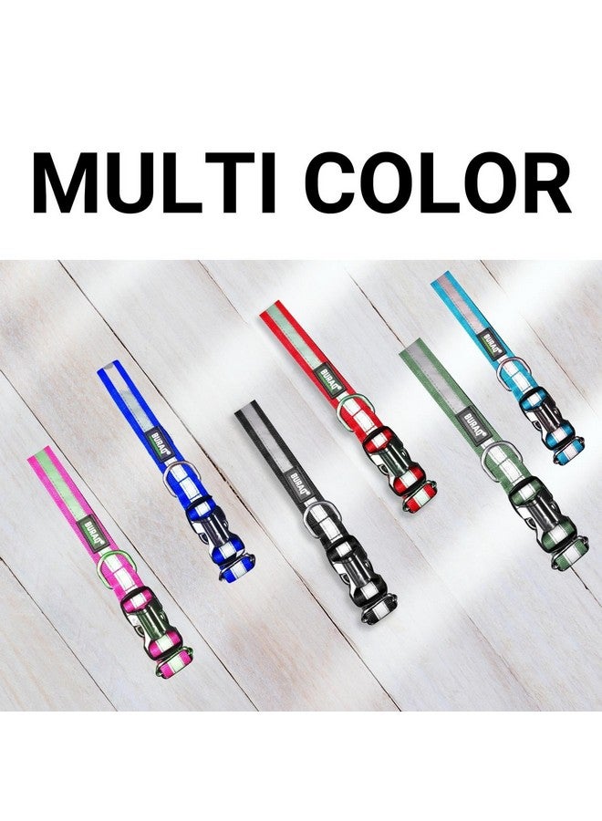 BURAQ Pets 2 Pcs Reflective Dog Collar, Feautures With Adjustable & Durable, Nylon Dog Belt, Heavy Metal D Ring & Strong Breakaway Buckle, For Dogs (Multicolor) - Image 4