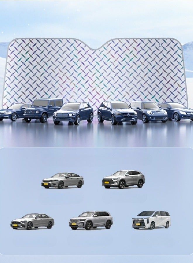 GGEROU Car Windshield Sun Shade, Folding Car Shades for Front Windows UV Rays Sun Visor Shade with Sucker, Keeps Your Vehicle Cool 140*70cm - Image 1
