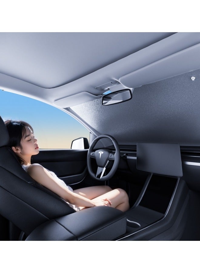 GGEROU Car Windshield Sun Shade, Folding Car Shades for Front Windows UV Rays Sun Visor Shade with Sucker, Keeps Your Vehicle Cool 140*70cm - Image 4