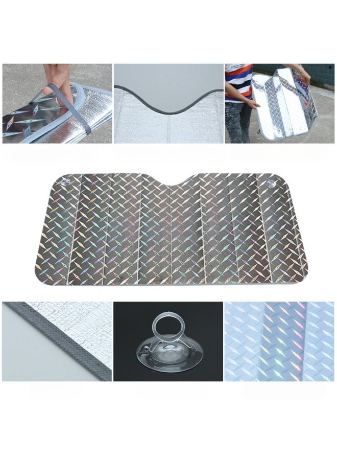 GGEROU Car Windshield Sun Shade, Folding Car Shades for Front Windows UV Rays Sun Visor Shade with Sucker, Keeps Your Vehicle Cool 140*70cm - Image 5