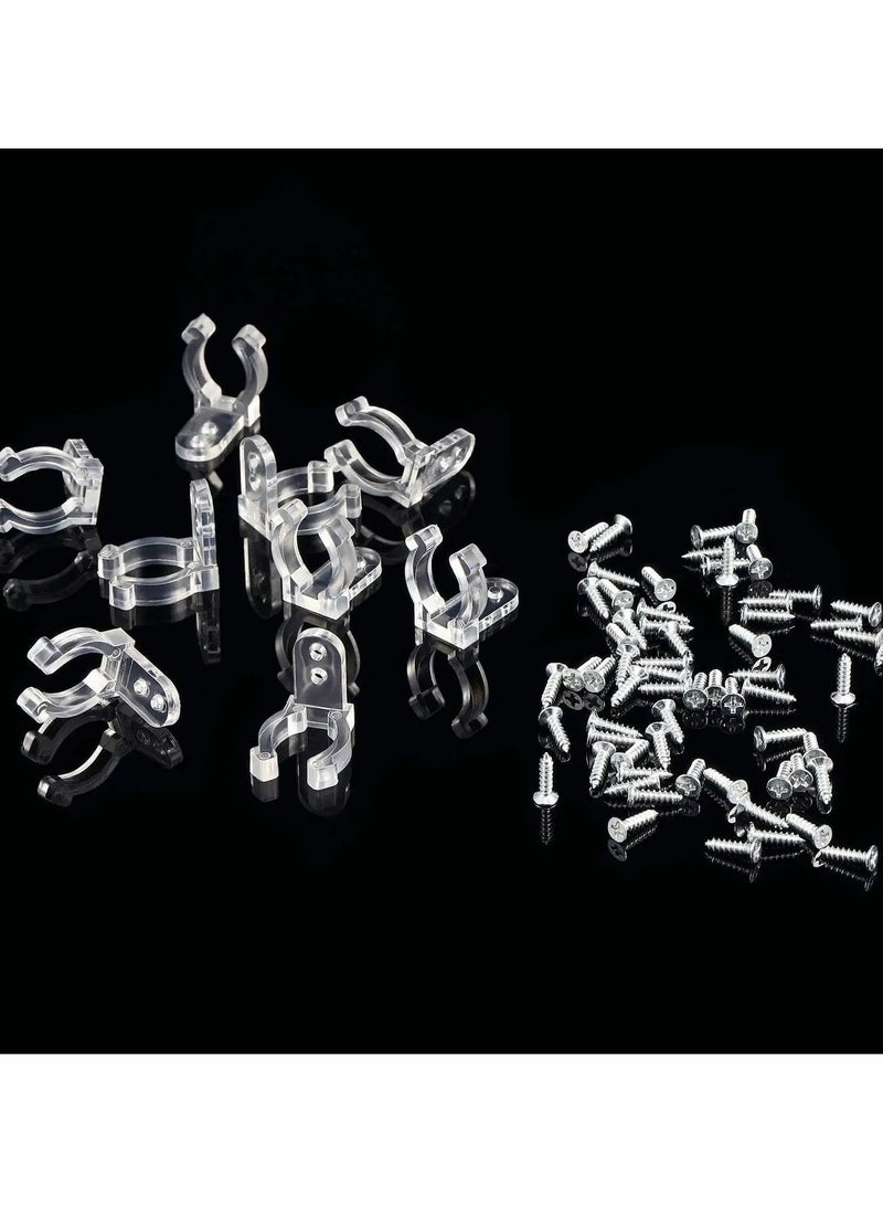 Y&D 150 Pieces 1/2 Inch LED Rope Light Clips Holder with 300 Screws Clear PVC Mounting for Christmas Hanging Outdoor Wall Mount Light, Family Parties Wedding Ceremonies  - Image 4