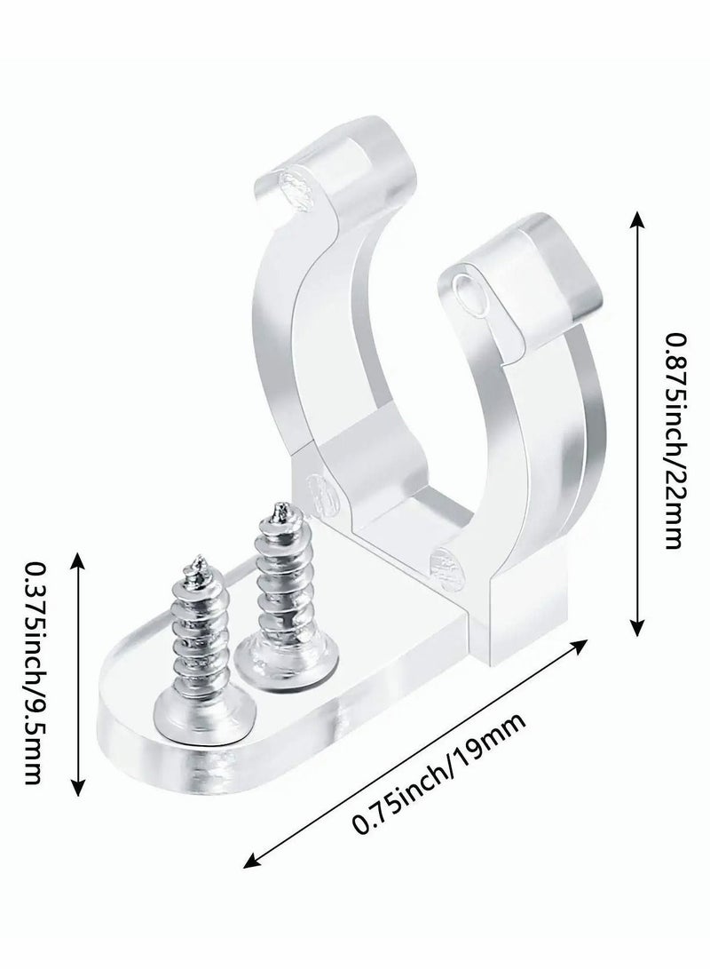 Y&D 150 Pieces 1/2 Inch LED Rope Light Clips Holder with 300 Screws Clear PVC Mounting for Christmas Hanging Outdoor Wall Mount Light, Family Parties Wedding Ceremonies  - Image 5