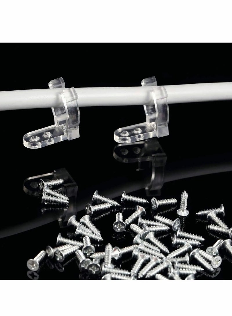 Y&D 150 Pieces 1/2 Inch LED Rope Light Clips Holder with 300 Screws Clear PVC Mounting for Christmas Hanging Outdoor Wall Mount Light, Family Parties Wedding Ceremonies  - Image 2