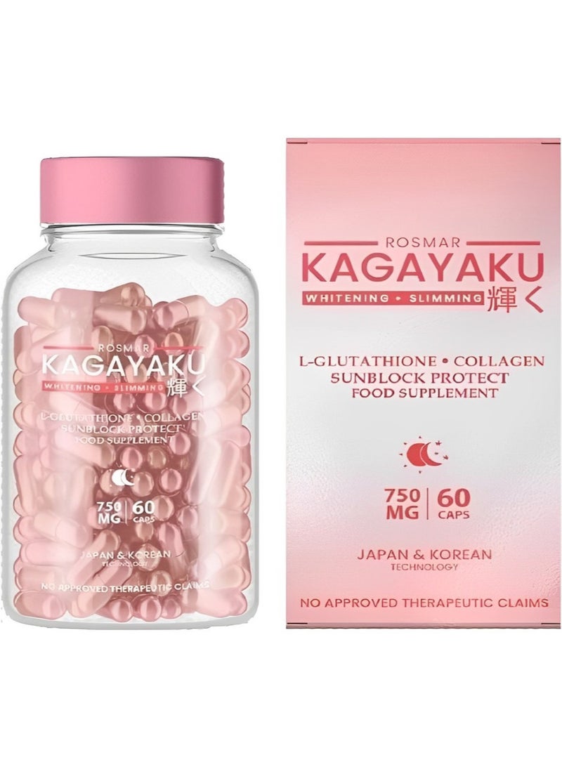ROSMAR Kagayaku L- Glutathione 60 Capsules 750mg