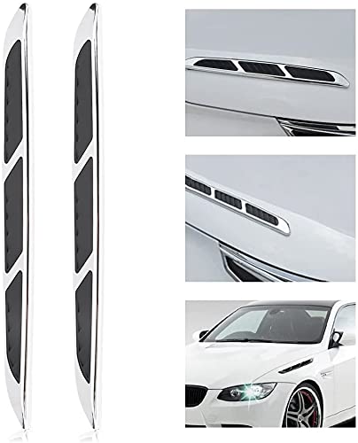 AutoBizarre Car Styling Decorative Side Vents Air Flow Duct ABS Chrome Stickers - Set of 2 - Compatible with All Cars - Image 2