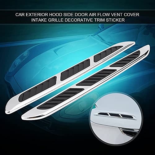 AutoBizarre Car Styling Decorative Side Vents Air Flow Duct ABS Chrome Stickers - Set of 2 - Compatible with All Cars - Image 3