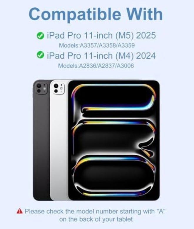 حقيبة لوحة مفاتيح لجهاز iPad Pro مقاس 11 بوصة - قابلة للفصل، لاسلكية ومغناطيسية، مع لوحة لمس متعددة اللمس، إضاءة خلفية بـ7 ألوان، غطاء مقاوم للبقع باللون الأبيض - Image 4