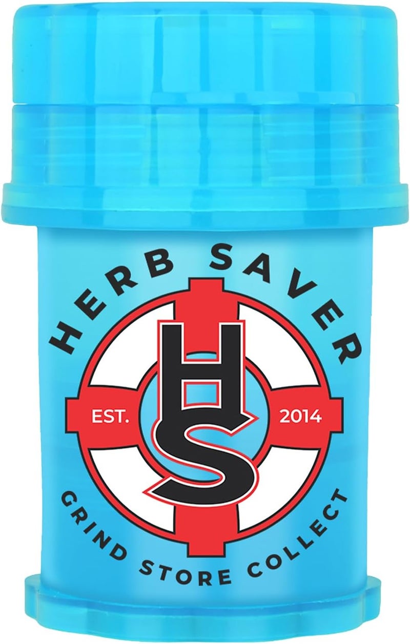 HS مطحنة الأعشاب الكبيرة - مطحنة بلاستيكية طبية مع أسنان حادة كالشفرات، بحجم الجيب، متينة وقابلة للنقل - مثالية لطحن الأعشاب والتوابل (أزرق فاتح) - Image 1