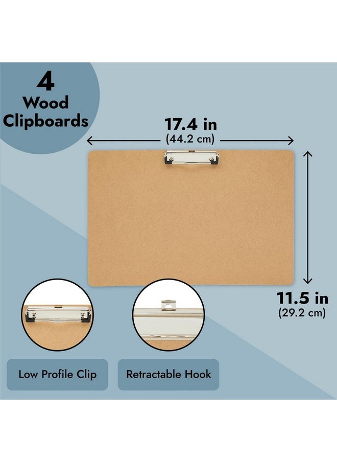 مجموعة من 4 ألواح خشبية أفقية كبيرة جدًا مقاس 11 × 17 بوصة، لوح خشبي بمشبك منخفض الارتفاع للرسم والتخطيط والمستلزمات الفنية وتخطيط المناظر الطبيعية، سمك 3 مم - pzsku/Z2CF43A0B4708AB01E8C2Z/45/_/1731926397/f3e455bf-3696-4c8c-8525-949fdea68414