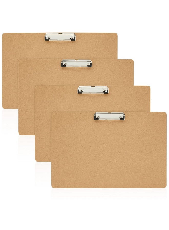 Juvale 4-Pack Extra Large 11X17 Clipboard, Horizontal Wooden Lap Boards, Wood Clip Board With Low Profile Clip For Drawing, Sketching, And Art Supplies, Landscape Layout, 3Mm Thickness - Image 1