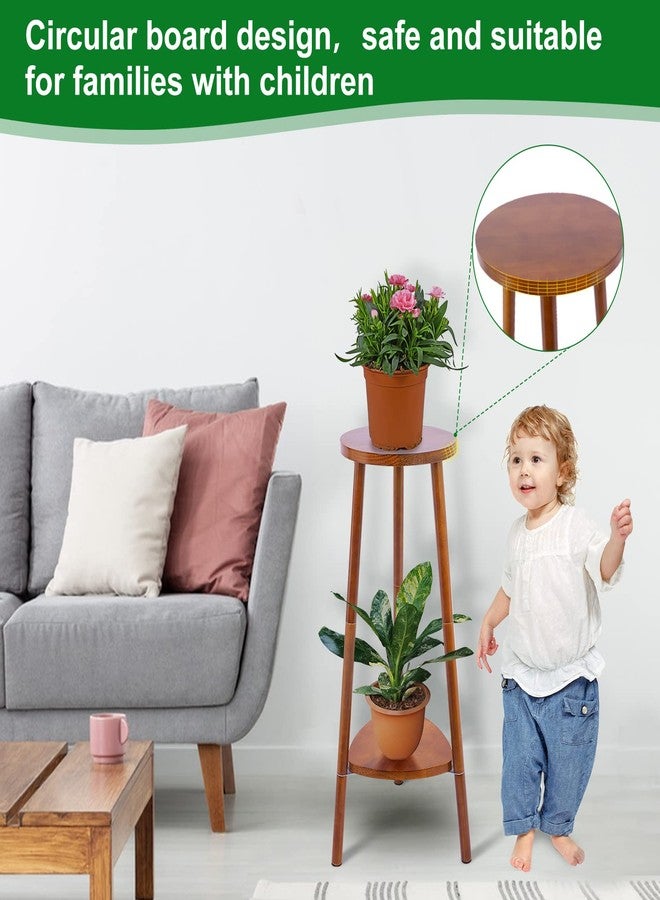 Eocogup Plant Stand Indoor,2 Tier Convertible Wooden Plant Rack,Corner Plant Stands,Multi-purpose Indoor Plant Shelf for Living Room Balcony Garden Patio Office,Walnut - Image 3