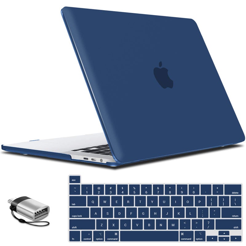 IBENZER Compatible with MacBook Pro 16 Inch Case A2141 Release 2020 2019, Hard Shell Case with Keyboard Cover & Type C Adapter for Old Version Mac Pro 16â€™â€™, Navy Blue, T16NYBL+1TC - Image 1