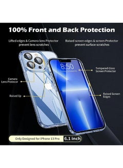 Generic iPhone 13 Pro Slim Transparent Case with 1 Pack Tempered Glass Screen Protector and 1 Pack Camera Lens Protector Mobile Cover for iPhone 13 Pro (6.1 Inch) 3in1  - Image 2