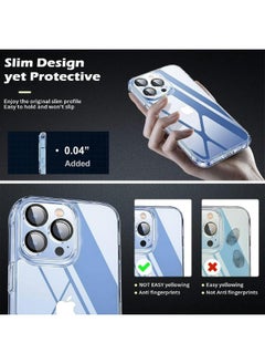 Generic iPhone 13 Pro Slim Transparent Case with 1 Pack Tempered Glass Screen Protector and 1 Pack Camera Lens Protector Mobile Cover for iPhone 13 Pro (6.1 Inch) 3in1  - Image 5