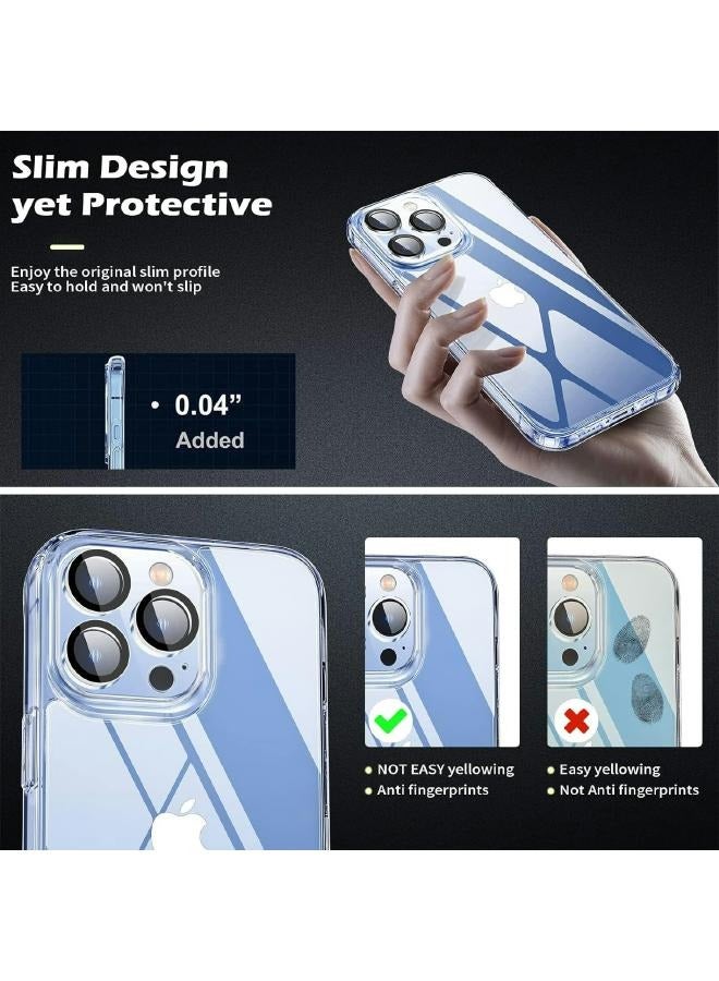 iPhone 13 Pro Slim Transparent Case with 1 Pack Tempered Glass Screen Protector and 1 Pack Camera Lens Protector Mobile Cover for iPhone 13 Pro (6.1 Inch) 3in1  - Image 5