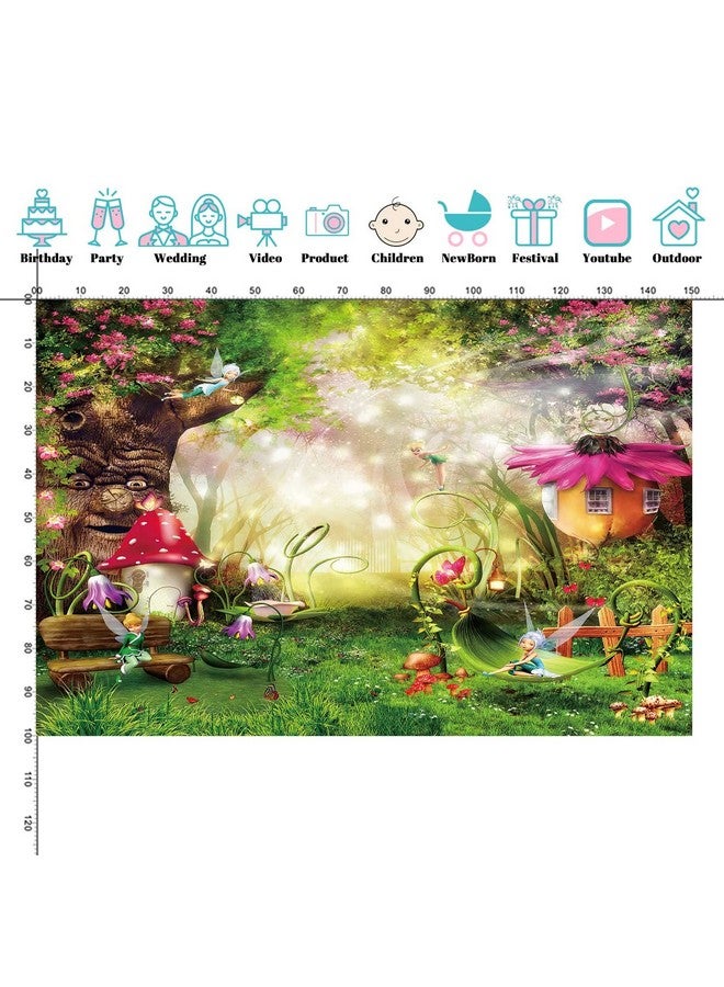 SeekPro خلفيات تصوير غابة الحكايات الخيالية 5X3 قدم لمناسبات استقبال المواليد، استوديو تصوير الفطر، الجان، الزهور، لافتة عيد الميلاد P3520Wa - Image 4