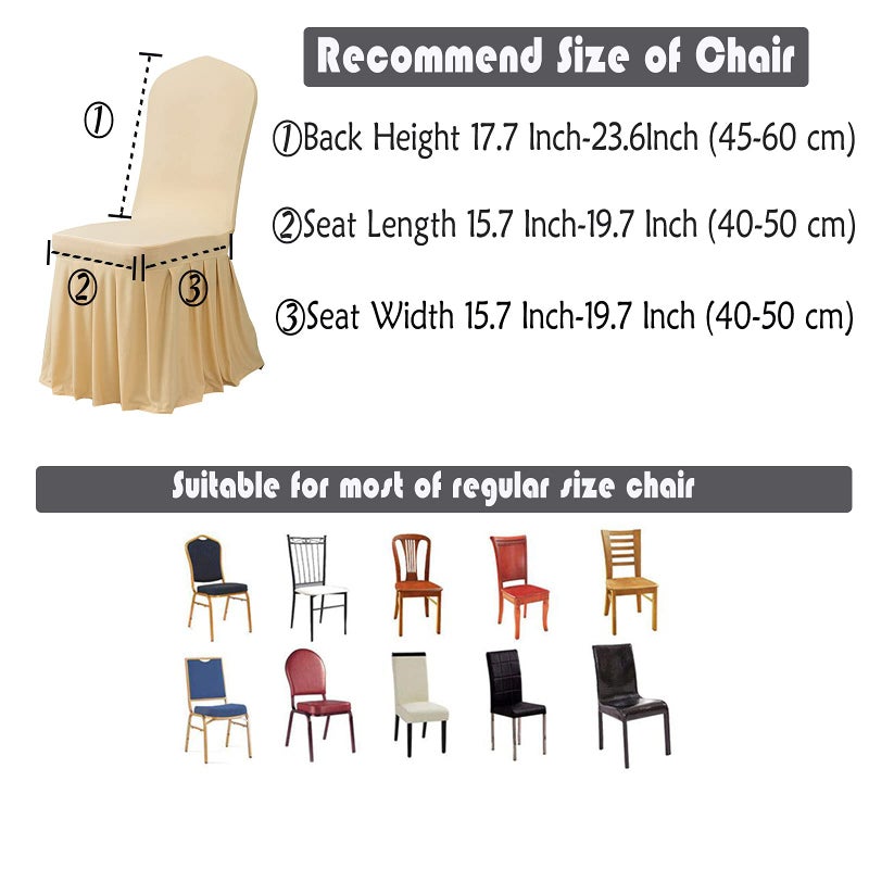 Dimatic Dimatic Dining Room Chair Covers Set of 4  Stretch Parsons Slipcovers with Skirt Super Fit Spandex Chair Seat Protector Cover for Dining Room  Hotel  Ceremony (Champagne) - Image 5
