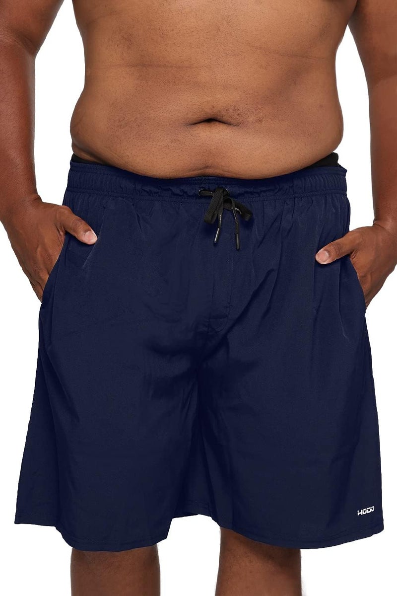 HOdo Mens Big and Tall Swim Trunks 11 inch with Mesh Liner Bathing Suits Swim Shorts for Men Plus Size 2X-7X Navy 4XL - Image 1