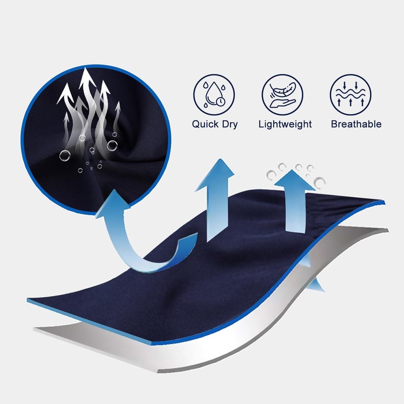 HOdo Mens Big and Tall Swim Trunks 11 inch with Mesh Liner Bathing Suits Swim Shorts for Men Plus Size 2X-7X Navy 4XL - Image 5