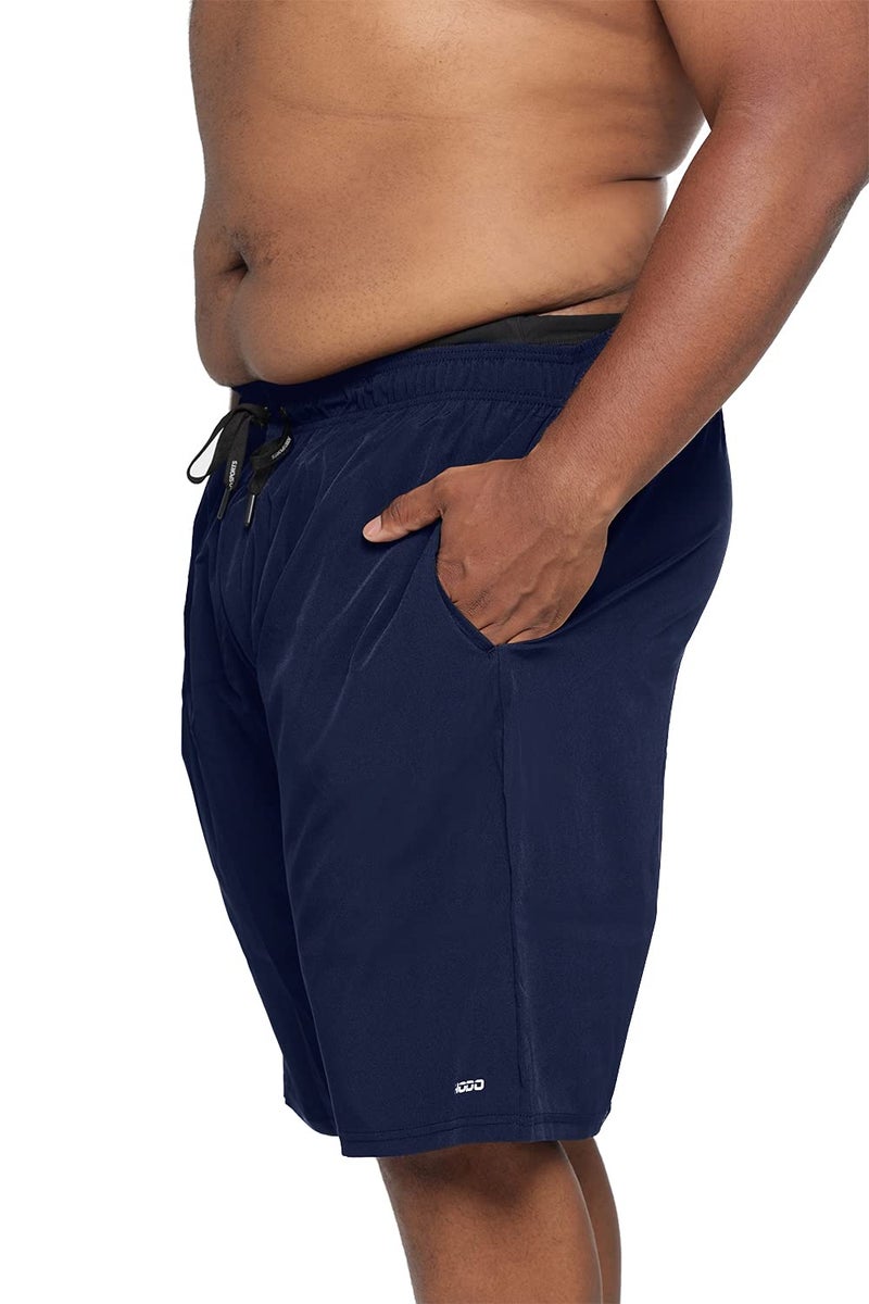 HOdo Mens Big and Tall Swim Trunks 11 inch with Mesh Liner Bathing Suits Swim Shorts for Men Plus Size 2X-7X Navy 4XL - Image 2