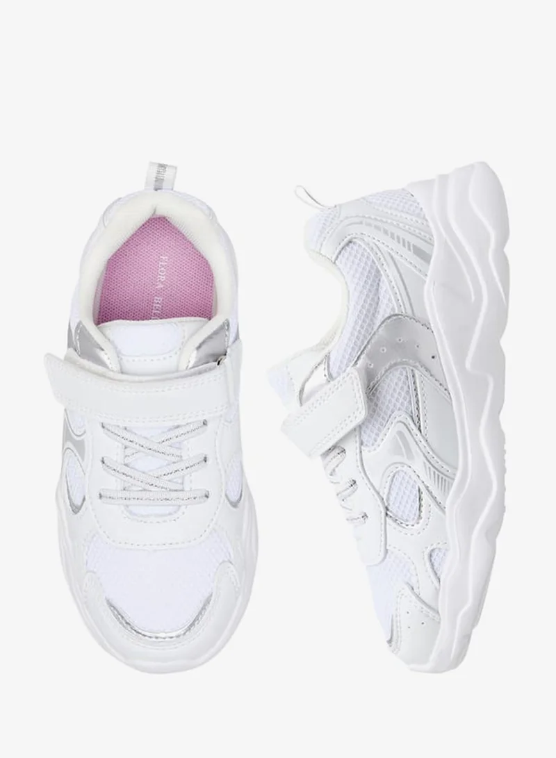 Flora Bella By Shoexpress Girls Panelled Sneakers with Hook and Loop Closure