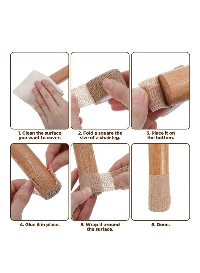 جوارب أرجل الأثاث - واقيات أرجل الكراسي للأرضيات الخشبية والبلاط - أغطية كراسي مانعة للانزلاق - تقلل الضوضاء - عبوة من 4 قطع - Image 5
