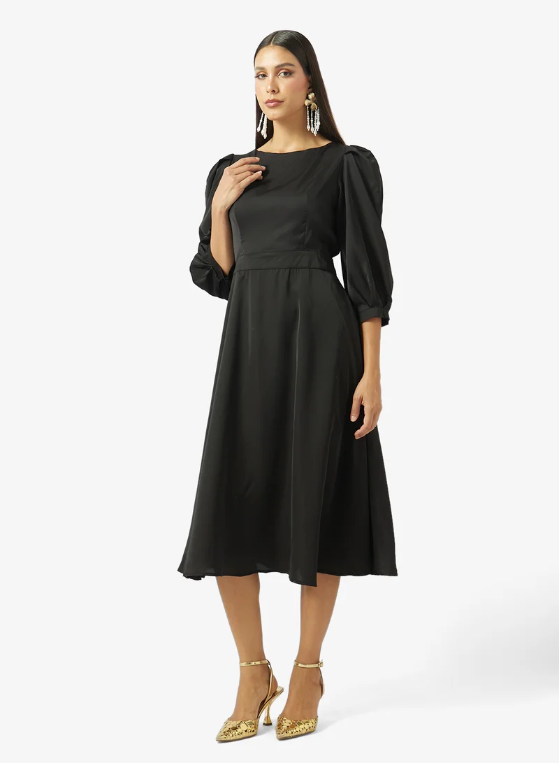 ايلا Puff Sleeves A-line Dress