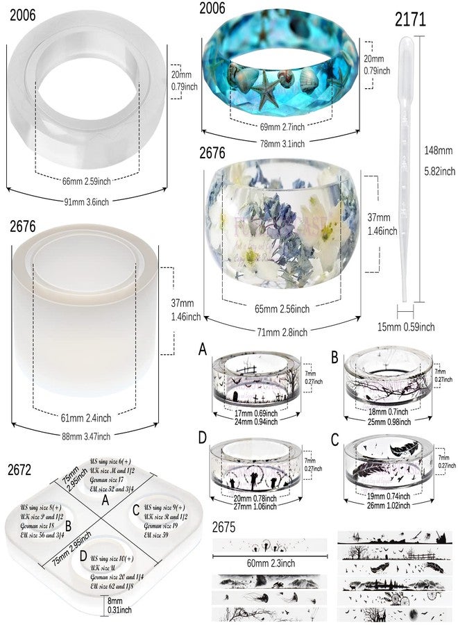 FUNSHOWCASE Bracelet and Ring Resin Jewelry Molds Larger Sizes Set 19 Kits - Image 2