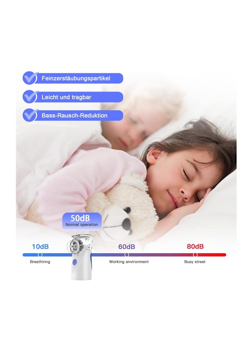 ELTRAZONE Inhaler Device for Adults Inhaler Children's Inhaler Children's Nebuliser with Face Mask and Mouthpiece Automatic Cleaning Function for Respiratory Diseases Effective (Blue) - Image 4