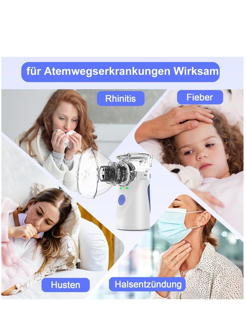 ELTRAZONE Inhaler Device for Adults Inhaler Children's Inhaler Children's Nebuliser with Face Mask and Mouthpiece Automatic Cleaning Function for Respiratory Diseases Effective (Blue) - Image 5