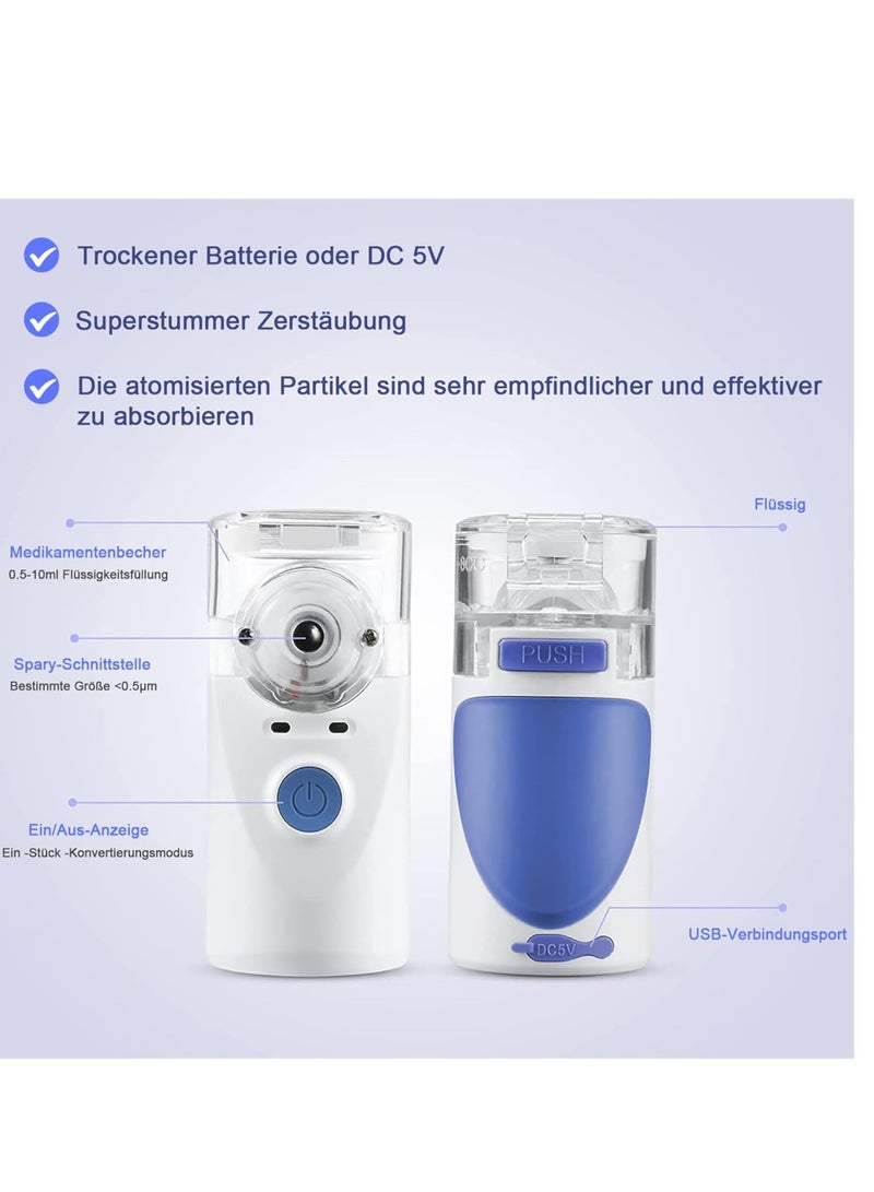 ELTRAZONE Inhaler Device for Adults Inhaler Children's Inhaler Children's Nebuliser with Face Mask and Mouthpiece Automatic Cleaning Function for Respiratory Diseases Effective (Blue) - Image 3