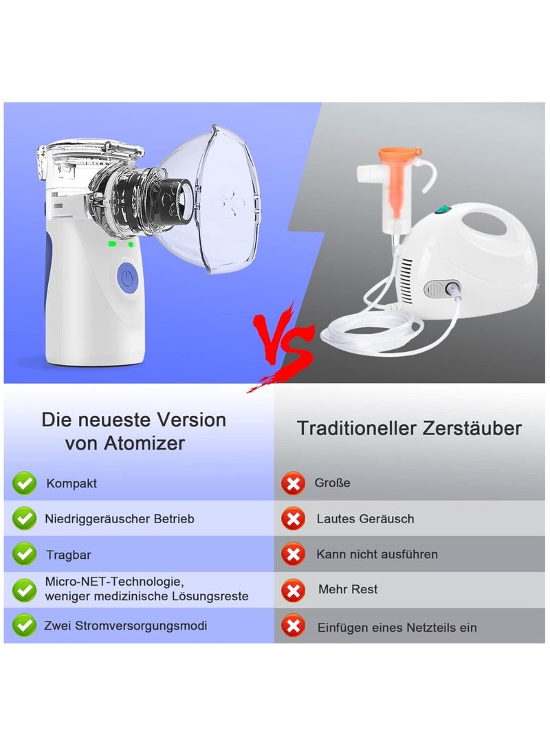 ELTRAZONE Inhaler Device for Adults Inhaler Children's Inhaler Children's Nebuliser with Face Mask and Mouthpiece Automatic Cleaning Function for Respiratory Diseases Effective (Blue) - Image 2