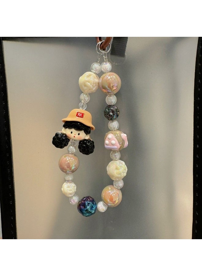 NIBEMINENT Phone Charm/ Chain Strap for Women Girls, Popcorn Sister Cell Phone Case Lanyard Wrist Strap，Coffee Color - Image 1